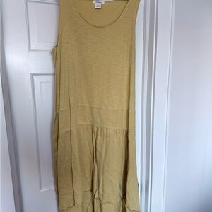 Sundance Light Yellow Sleeveless Midi Dress